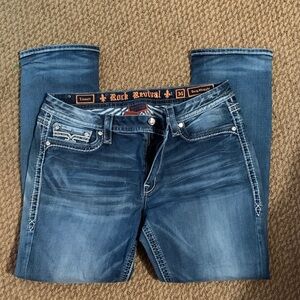 Rock Revival women’s Washed Blue Slim Straight Jeans